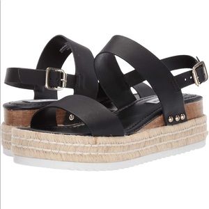 Steve Madden Women's Catia Wedge Sandal; Black; Size 7